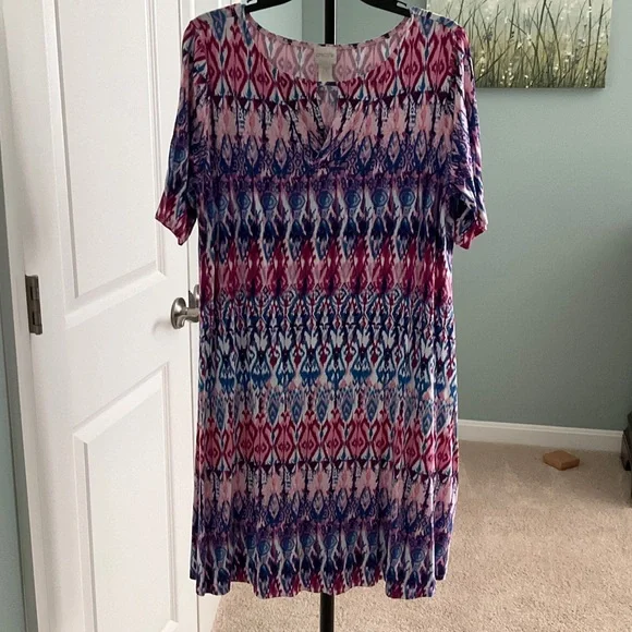 Chico's Multicolor Patterned Dress - Picture 1 of 8